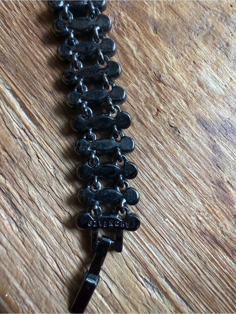 Vintage Authentic Signed Givenchy Multi-Row Rhinestone Link Bracelet - Picture 6 of 6